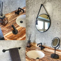 Industriální koupelnový stolek olejem gumovaný bronz