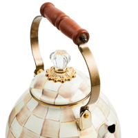 Smaltovaná konvice na čaj Mackenzie-Childs 2,83L - Mocha Check