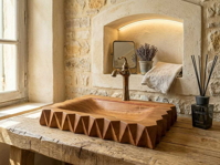 Luxusní vyřezávané dřevěné umyvadlo Iroko