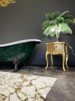 Zelená volně stojící vana Clawfoot Moss Green