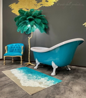 Tyrkysová volně stojící vana