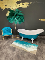 Tyrkysová volně stojící vana