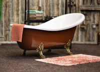 Retro volně stojící vana Mahogany Brown