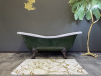 Zelená volně stojící vana Clawfoot Moss Green