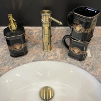 Retro páková umyvadlová baterie Bamboo bronz