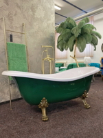 Zelená retro volně stojící vana Fir Green 188cm