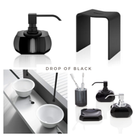 Černý zásobník na tekuté mýdlo KRISTALL by Decor Walther