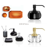 Zlatý čirý skleněný dávkovač na tekuté mýdlo KRISTALL by Decor Walther