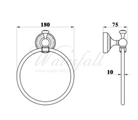 Držák na ručník Ring antický bronz | Provence III.