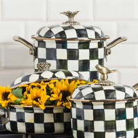 Velký smaltovaný hrnec COURTLY CHECK by Mackenzie-Childs 6.6L