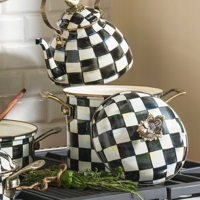 Velký smaltovaný hrnec COURTLY CHECK by Mackenzie-Childs 6.6L