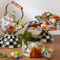 COURTLY CHECK retro smaltovaný cedník Mackenzie-Childs