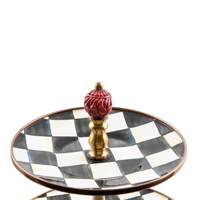 COURTLY CHECK smaltovaný servírovací tác třípatrový Mackenzie-Childs