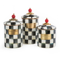 Kuchyňská dóza, zásobník s víkem Mackenzie-Childs - COURTLY CHECK - Velký