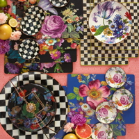 Flower Market designový květinový smaltovaný talíř 25.4cm