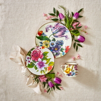 Flower Market designový květinový smaltovaný talíř 25.4cm
