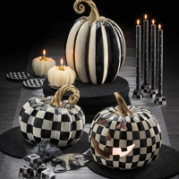 Mackenzie-Childs Halloween dýně - Courtly Check LED Jack O' Lantern