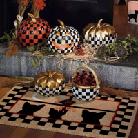 Mackenzie-Childs Halloween dýně - Courtly Check LED Jack O' Lantern