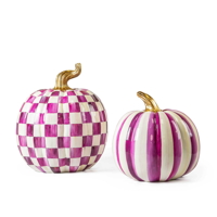 Plum Check Halloween fialová dýně velká - Mackenzie-Childs