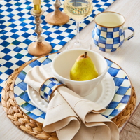 Modrý smaltovaný hrnek ROYAL CHECK Mackenzie-Childs