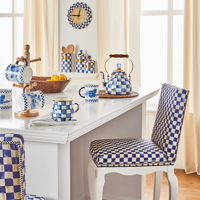 Modrý smaltovaný hrnek ROYAL CHECK Mackenzie-Childs