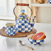 Modrý smaltovaný hrnek ROYAL CHECK Mackenzie-Childs