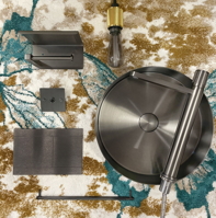 Luxusní nerezový umyvadlový set Gun Metal
