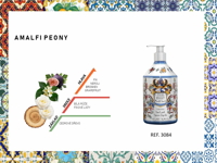 Luxusní jemné tekuté mýdlo na ruce AMALFI PEONY, 500 ml