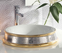 Luxusní polozápustné umyvadlo Amelia PLATINUM LACE