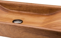 Velké elegantní designové umyvadlo na desku ze dřeva Iroko