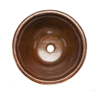 Zápustný kulatý měděný umyvadlový set Antique Marble