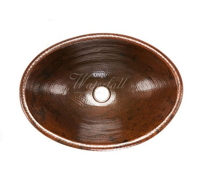 Zápustný oválný měděný umyvadlový set Antique Marble