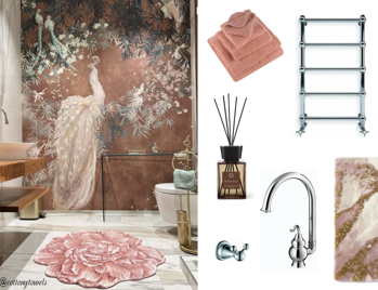 Romantická růžová koupelna