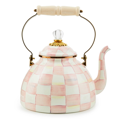 Smaltovaná konvice na čaj Mackenzie-Childs 2,83L - Rosy Check
