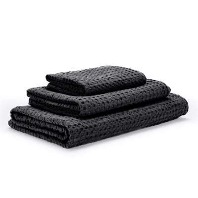 Pousada černá retro ručníky ze 100% egyptské bavlny Abyss Habidecor | 990 Black