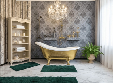 Zlatá volně stojící vana Gold Leaf