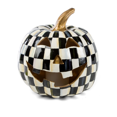 Mackenzie-Childs Halloween dýně - Courtly Check LED Jack O' Lantern