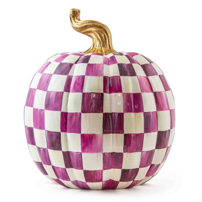 Plum Check Halloween fialová dýně velká - Mackenzie-Childs