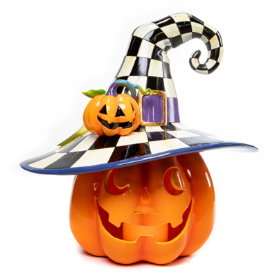 Věštec Happy Jack s klouboukem - Mackenzie-Childs Halloween dekorace