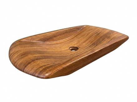 Rustikální dřevěné umyvadlo na desku ze dřeva Iroko