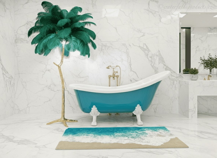 Tyrkysová volně stojící vana