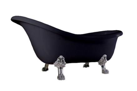 Retro černá volně stojící vana