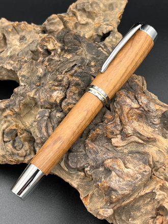 Dřevěné plnící pero oliva chrom