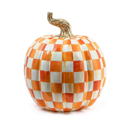 Orange Check Halloween dýně - Mackenzie-Childs