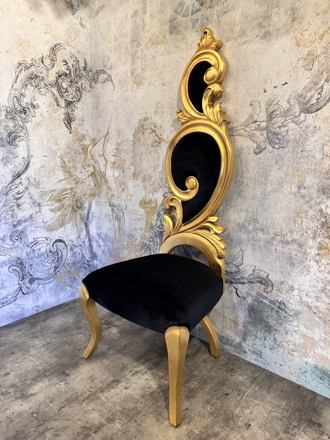 Luxusní barokní židle Black/Gold