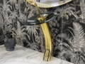 Waterfall Collection '23 - Zlatá páková baterie k umyvadlu na desku - černé sklo
