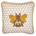 Mackenzie-Childs polštář Queen Bee Ivory, zlatý
